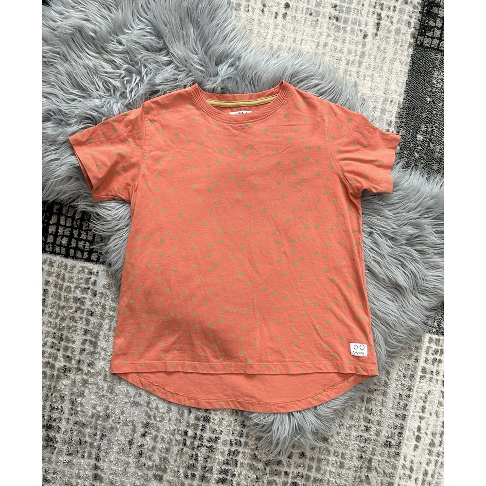 Indikidual 100% Organic Cotton Polka Dot Pattern Short Sleeve Shirt 12/13Y